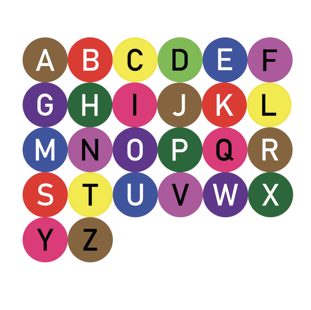 Colorful alphabet bubbles for sensory play and learning activities.
