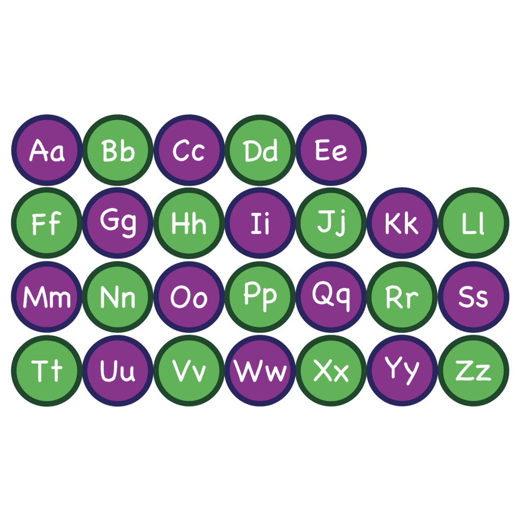 Colorful alphabet bubbles for sensory play and learning activities.