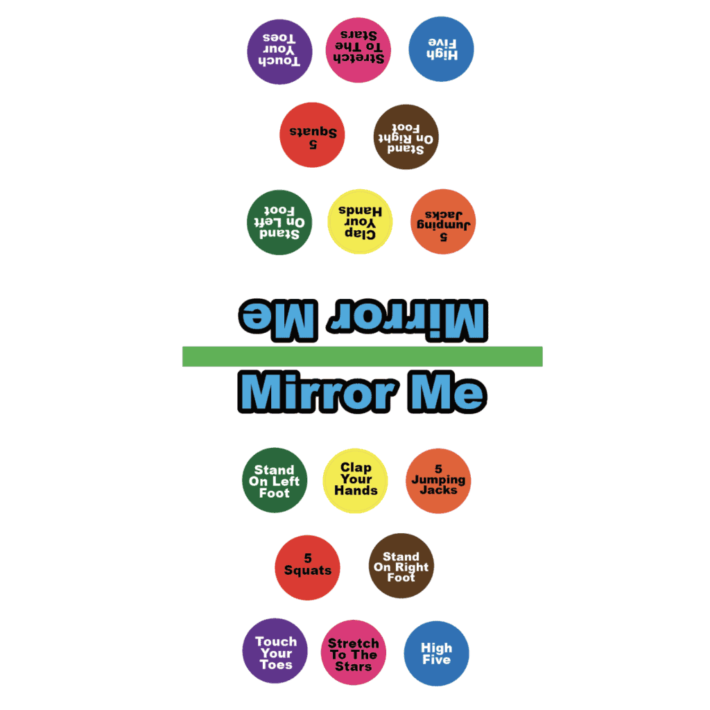 Colorful sensory path activity for children with various fun exercises.
