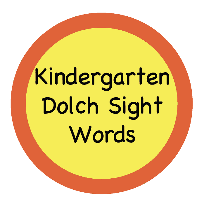 Dolch Sight Words – Kindergarten