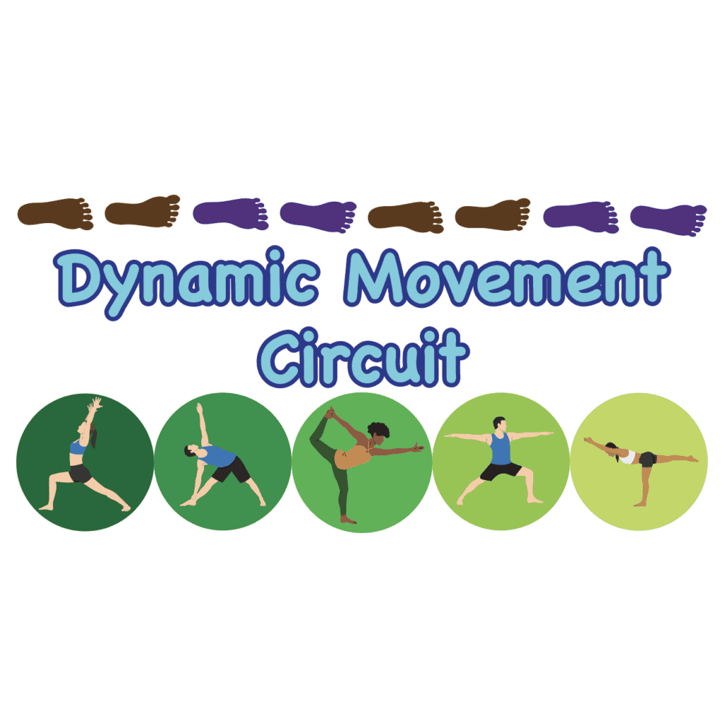 Sensory paths for dynamic movement circuit activities for children.