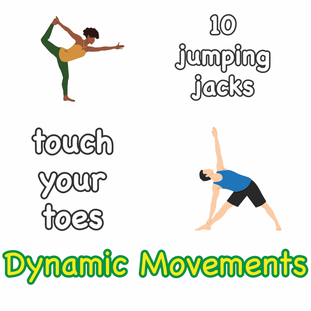 Children performing dynamic movements on sensory paths for physical activity.