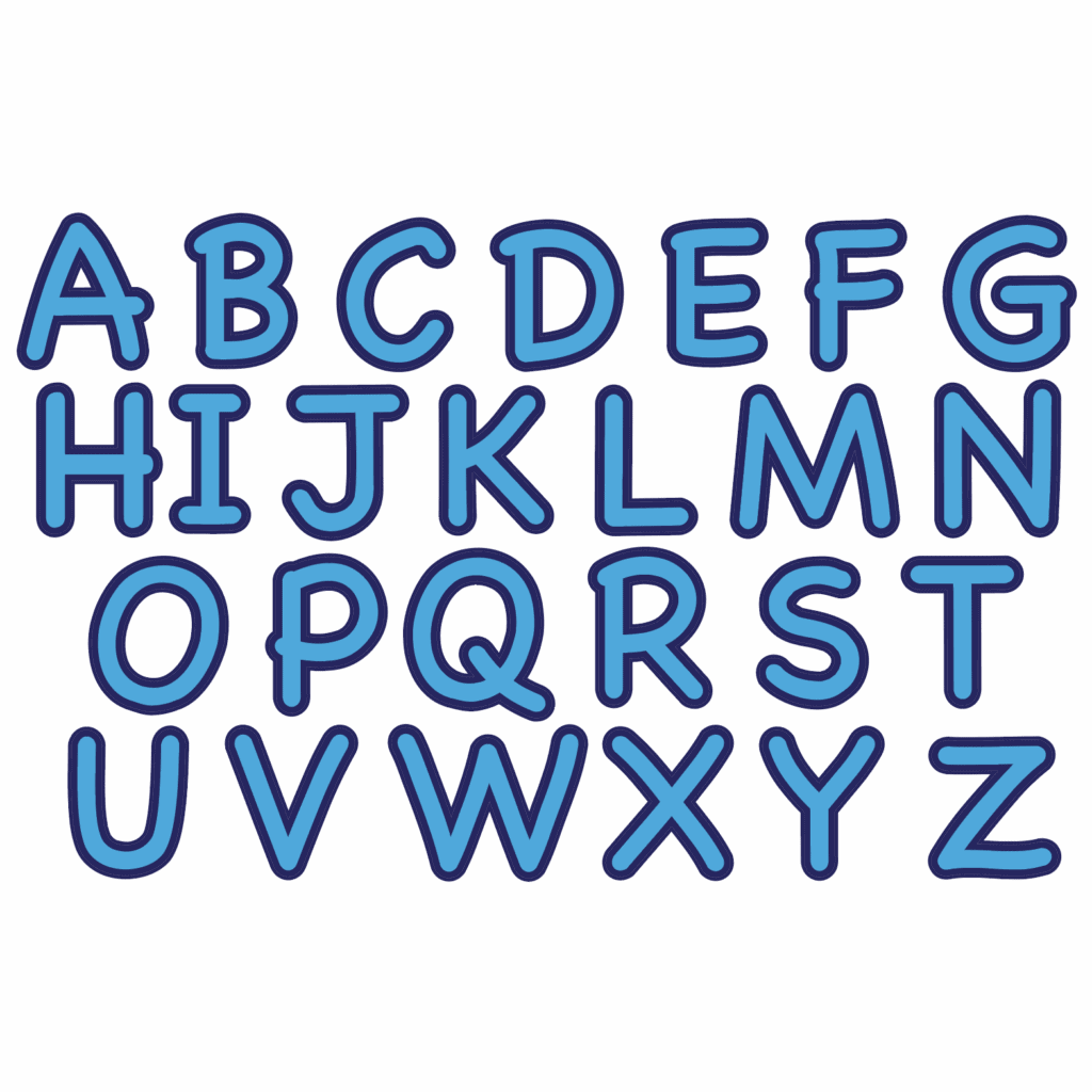 Colorful alphabet letters for sensory play and learning activities.